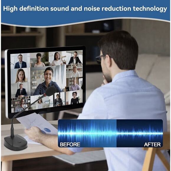 Cyrank USB Gooseneck Condenser Microphone Desktop PC XLR Voice Mic New - Picture 3 of 10